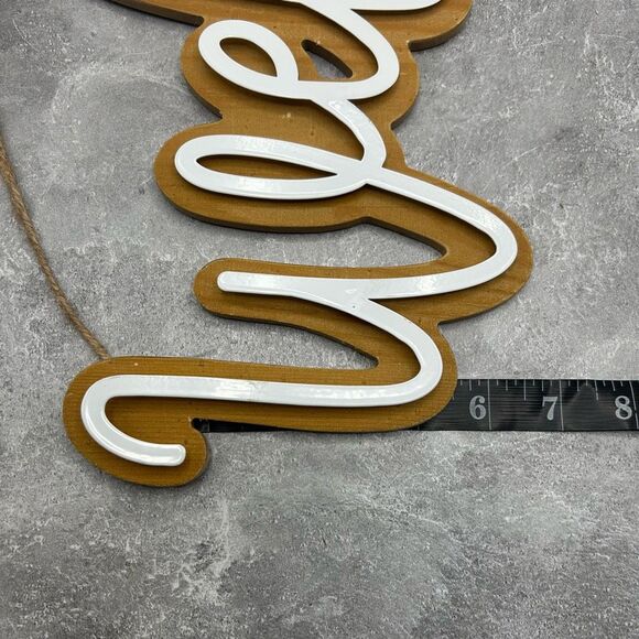 NWT Welcome Sign Front Door Wall Hanging Decor Minimalist White Brown - Picture 11 of 11